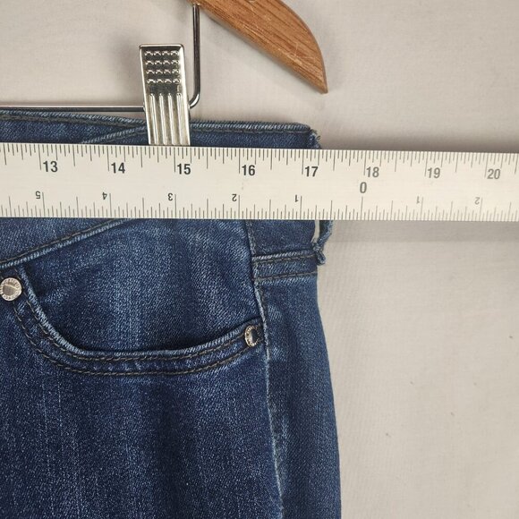 Ellen Tracy Denim The Straight Womens Jeans Size 10 Mid Rise Hemmed Dark Wash - Picture 3 of 9